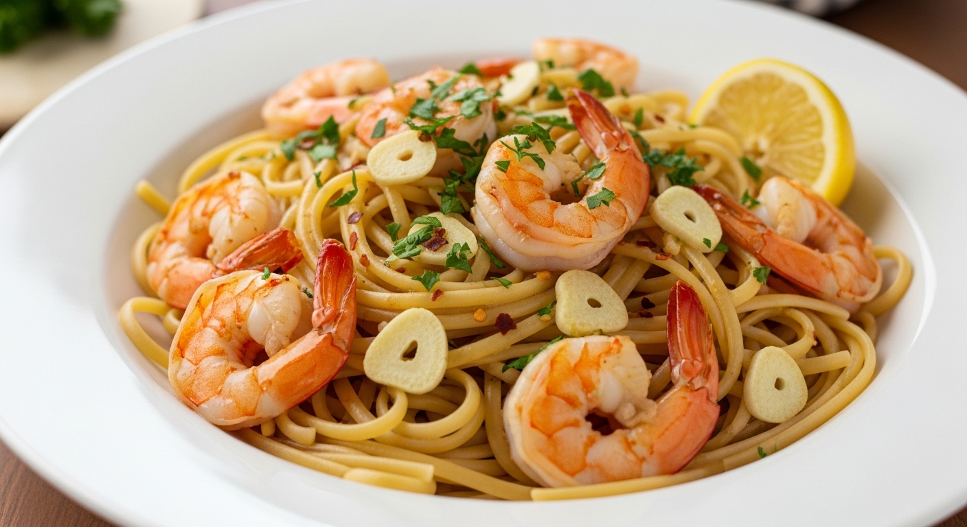 Garlic Butter Shrimp Scampi with Linguine