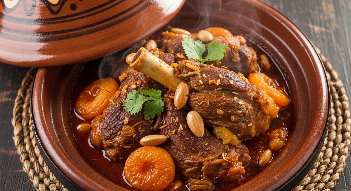 Authentic Moroccan Lamb Tagine with Apricots and Almonds